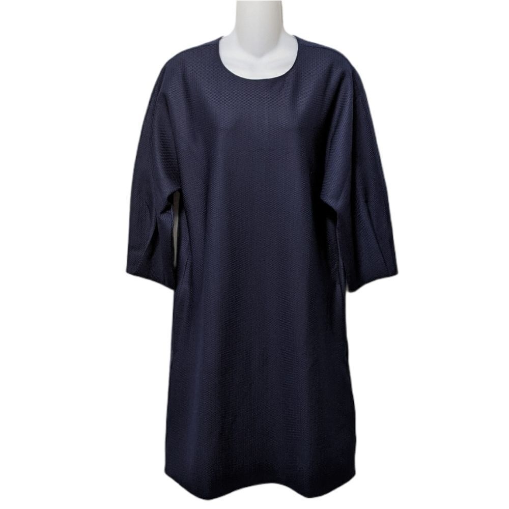 NWT CAARA Blue Textured Dolman Sleeve Dress M